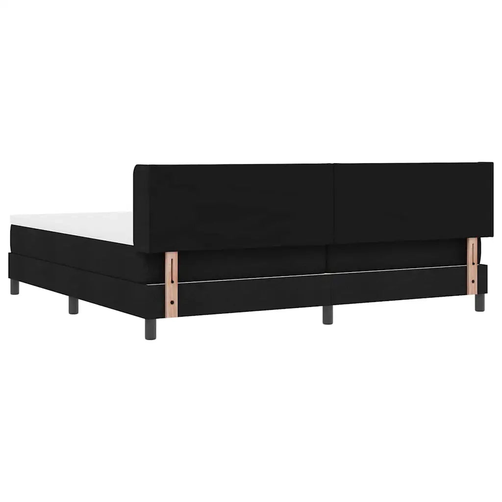 Letto a molle con testiera Nero 200 x 200 cm Tessuto 3341190