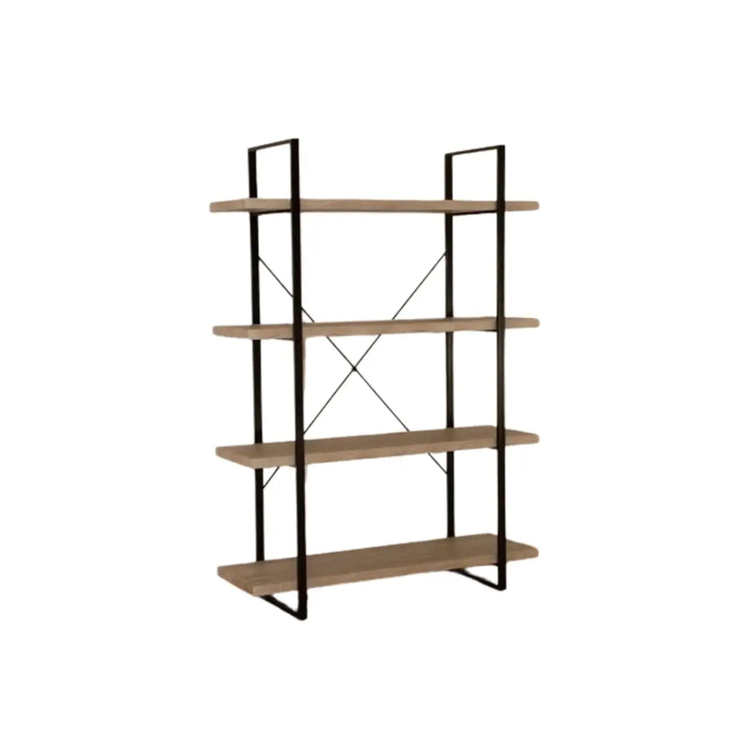 Scaffale industriale SHELVES – 4 ripiani – Legno e metallo – Design loft alla moda