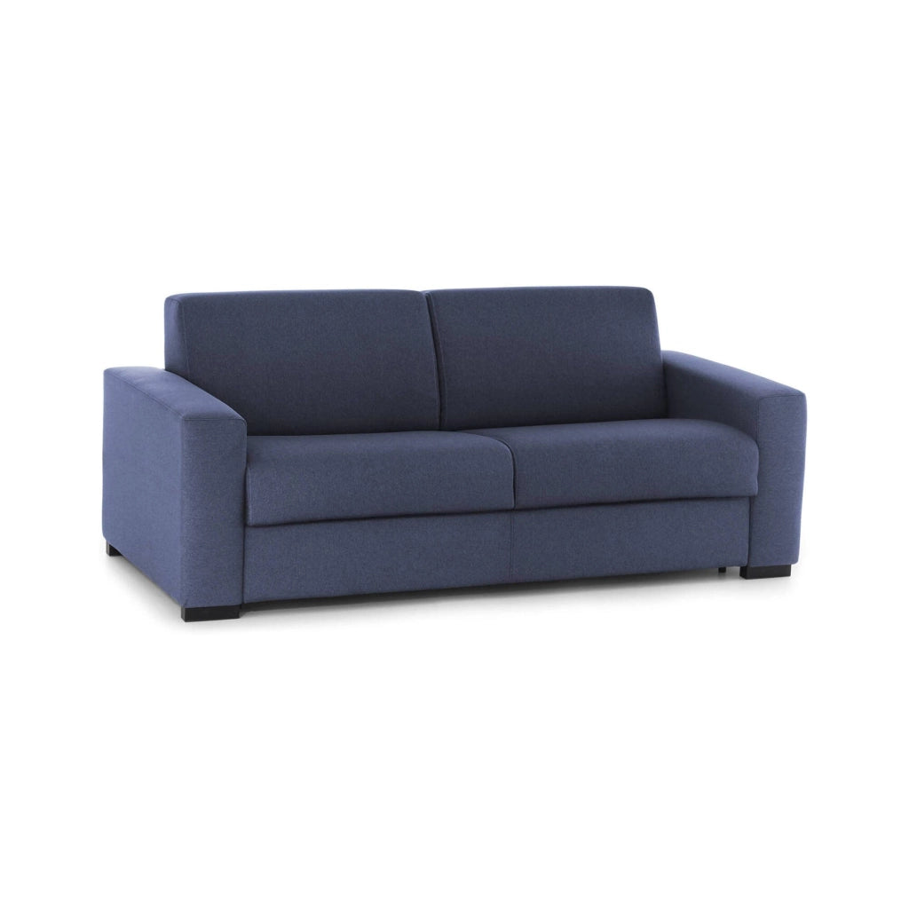 Divano fisso Ayta, Divano a 3 posti, Made in Italy, Sofà\  Soggiorno in tessuto imbottito, con Braccioli standard, cm 220x95h90, Blu