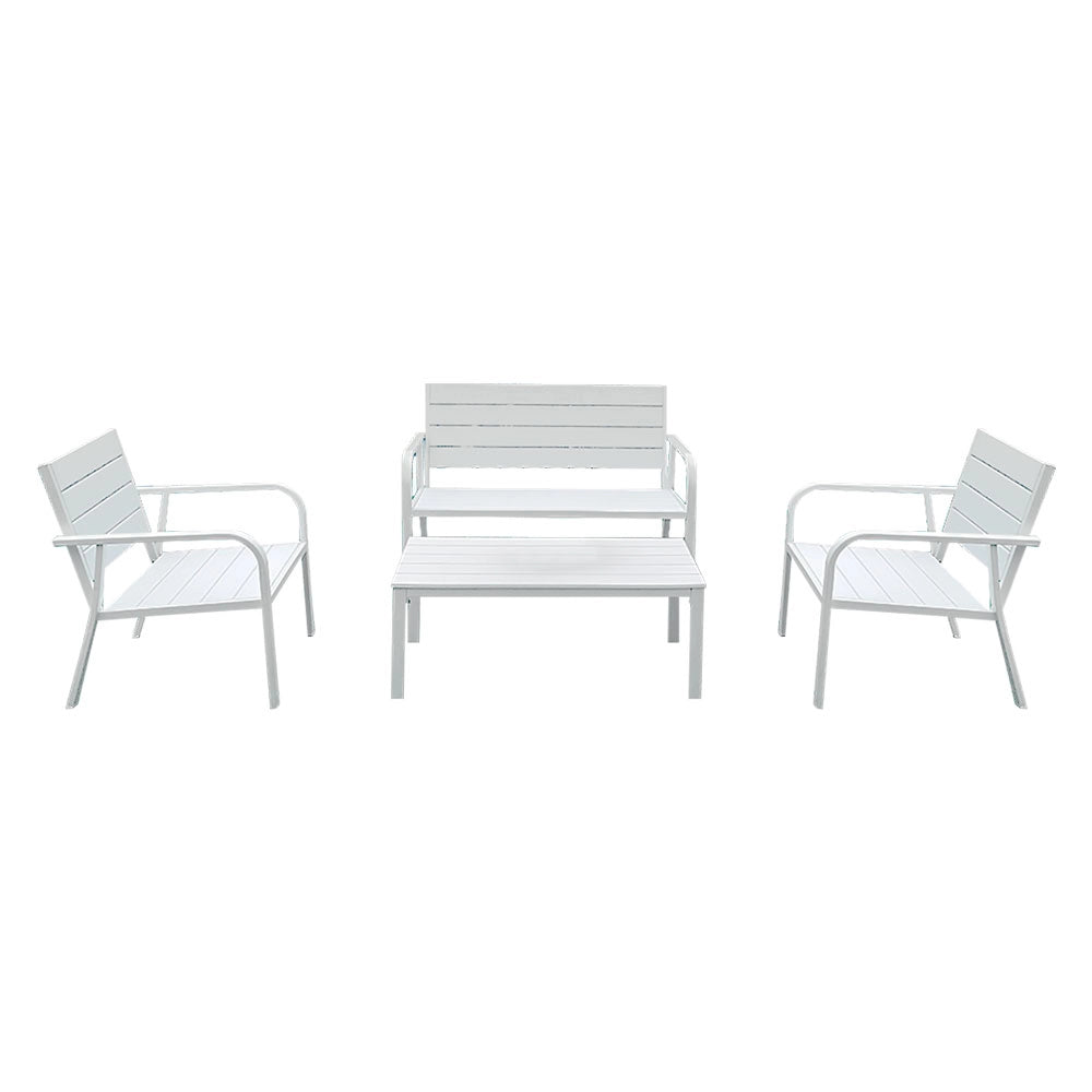 SET GIARDINO EFFETTO POLYWOOD 'ARBUS' colore bianco  - LIF