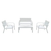 SET GIARDINO EFFETTO POLYWOOD 'ARBUS' colore bianco  - LIF