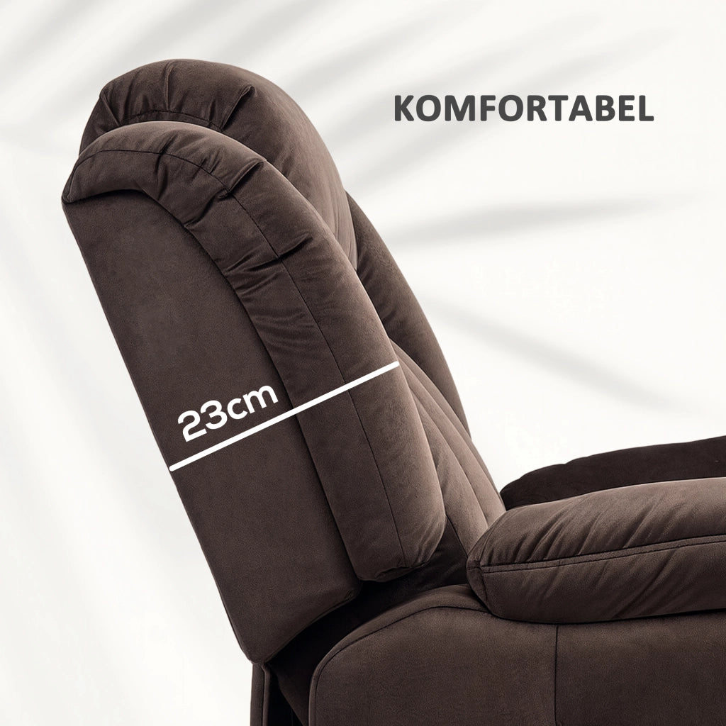 Poltrona Relax Alzapersona Massaggiante con Riscaldamento Lombare e Telecomando ¨C Xylo ¨C Marrone