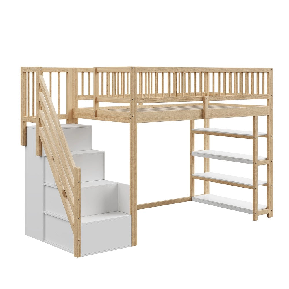 Letto a Soppalco con Armadio e Cassetti ¨C MINIMAL ¨C Massello, 90x200