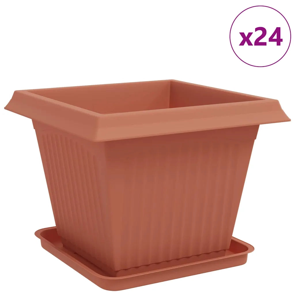 Vasi per Piante 24 pcs Rosso Mattone 43 x 43 x 33,5 cm Plastica 3403310