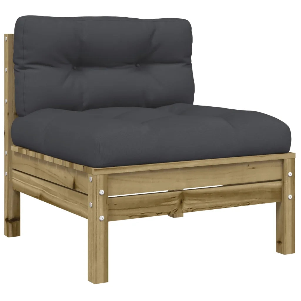 Set Divani da Giardino 9pz con Cuscini Legno Impregnato di Pino 3299635