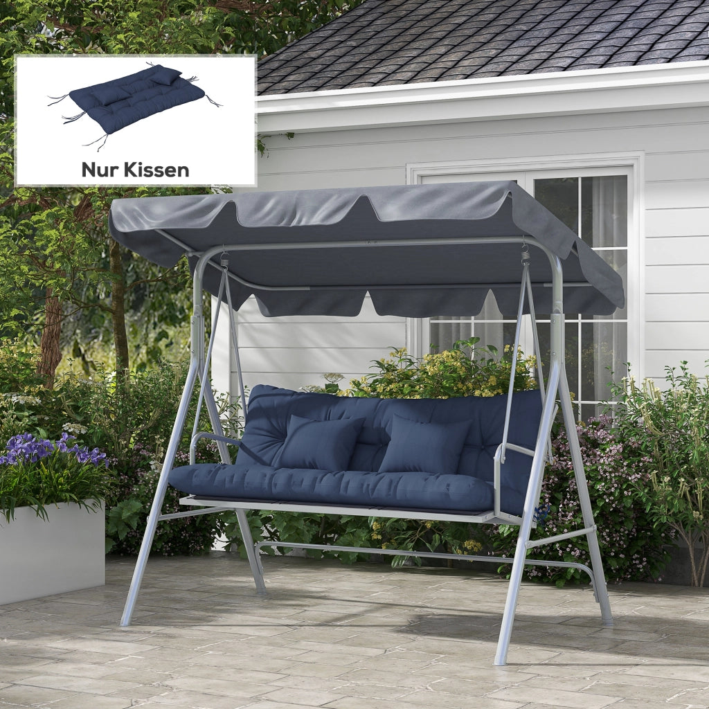 Set di 4 cuscini per sedie ¨C zephmum ¨C marino, 150x50 cm, 10 cm di spessore, impermeabile