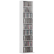 Scaffale per CD e DVD con 6 Ripiani Regolabili ¨C Minimal ¨C Bianco 33x24x140 cm
