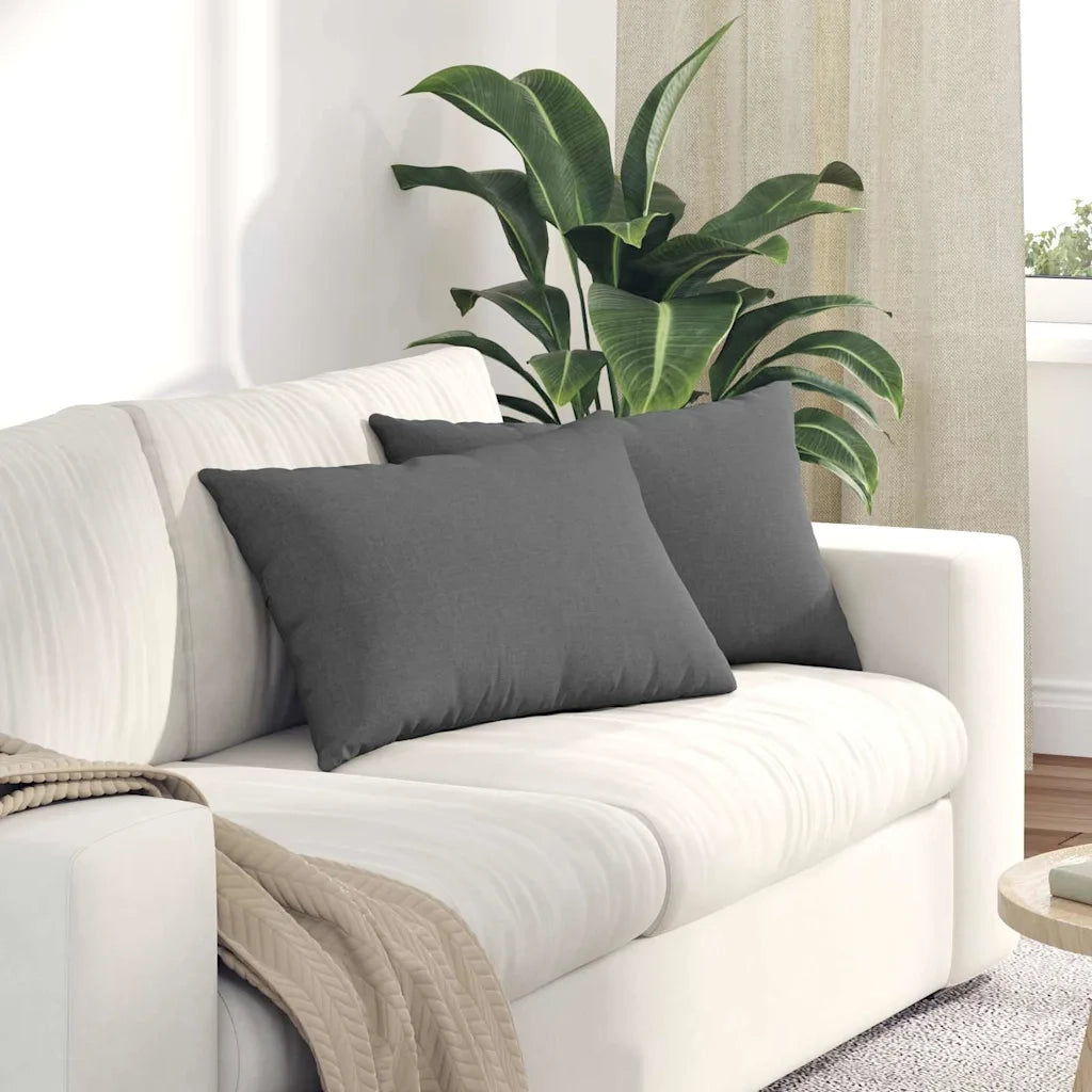 Cuscini da Divano 2 pcs Grigio scuro 60 x 40 cm Tessuto 42013654