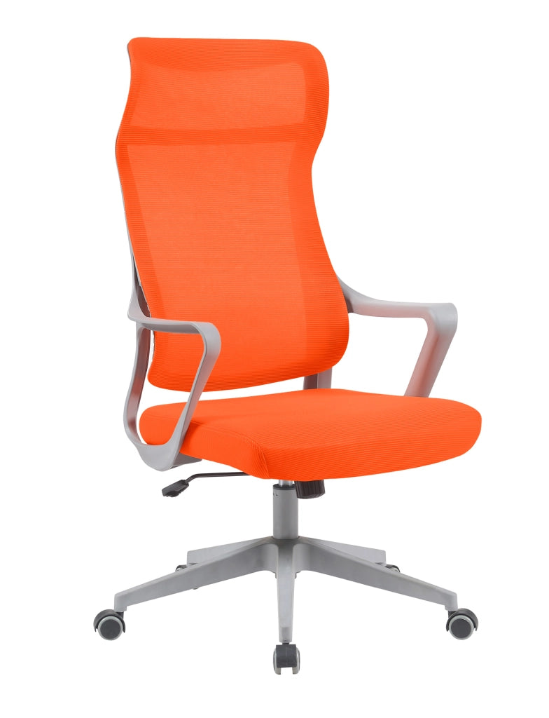 Sedia studio Hispanohogar altezza regolabile in tessuto arancione