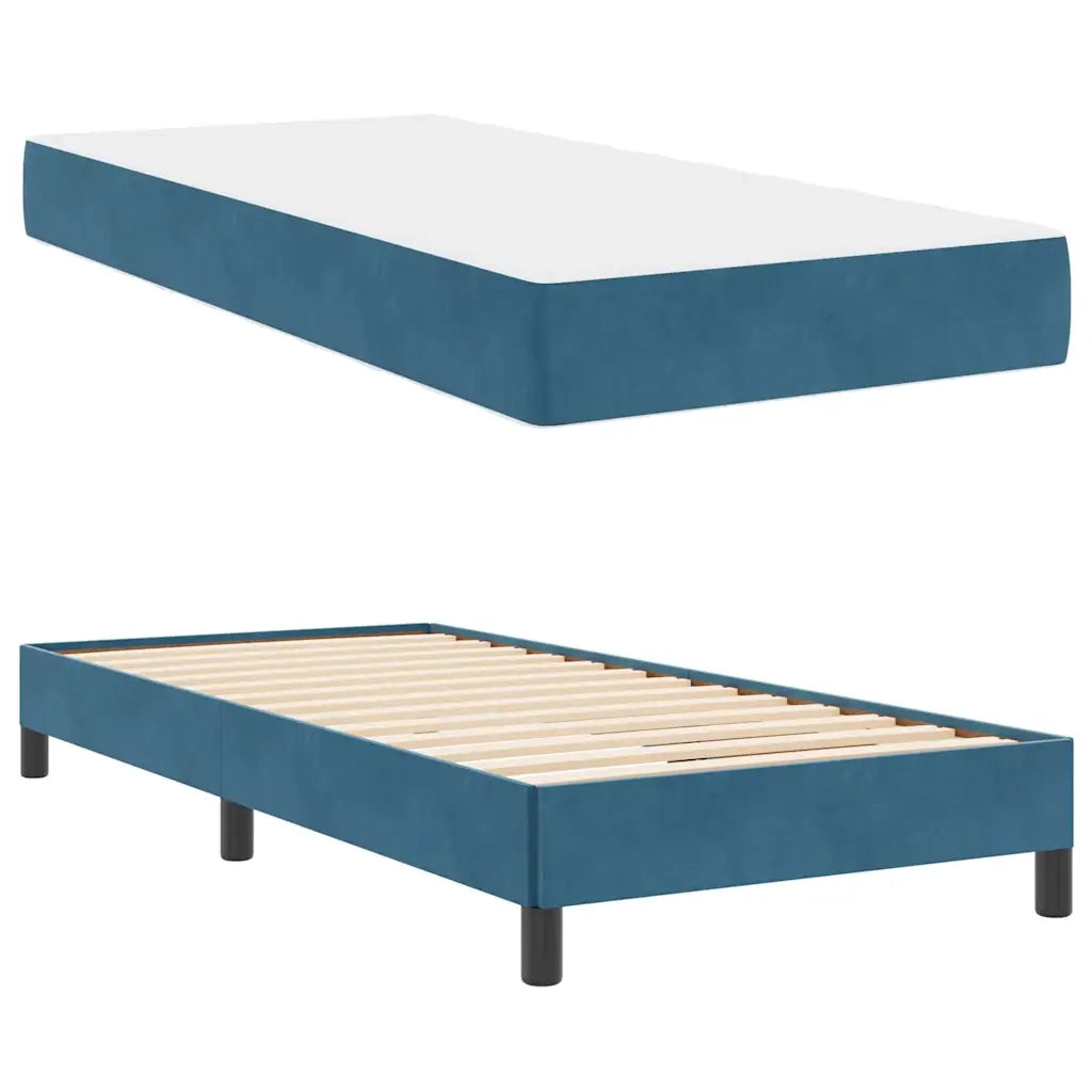 Letto a molle con materasso Blu Scuro 80 x 210 cm Tessuto 3398723