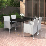 Set da Pranzo per Giardino 5 pz con Cuscini Polyrattan e Vetro 3099747