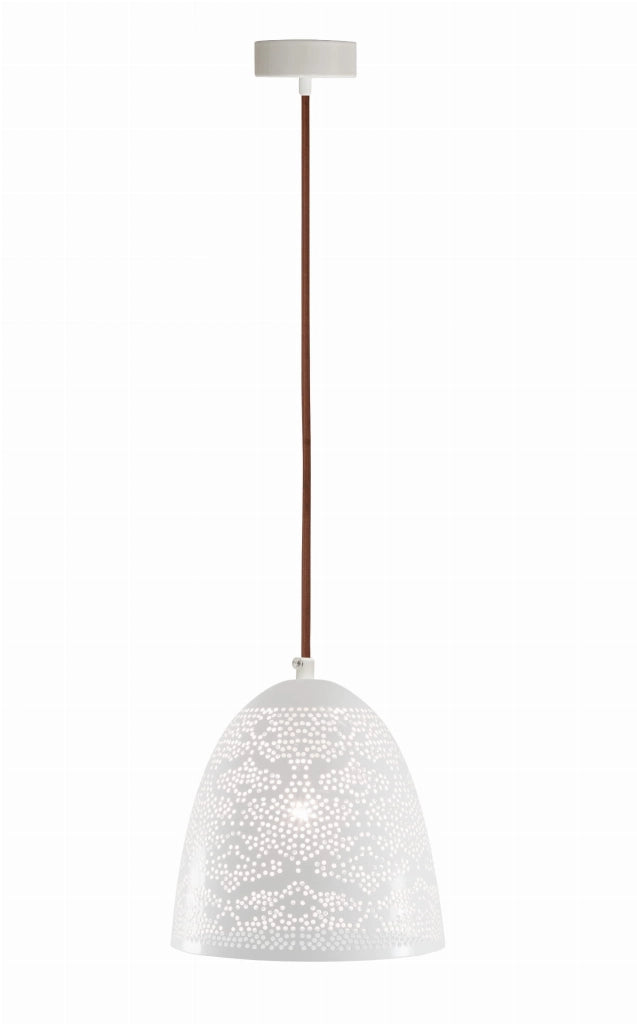 Lampada a sospensione Candellux Bene bianca metallo E27 Ø20cm