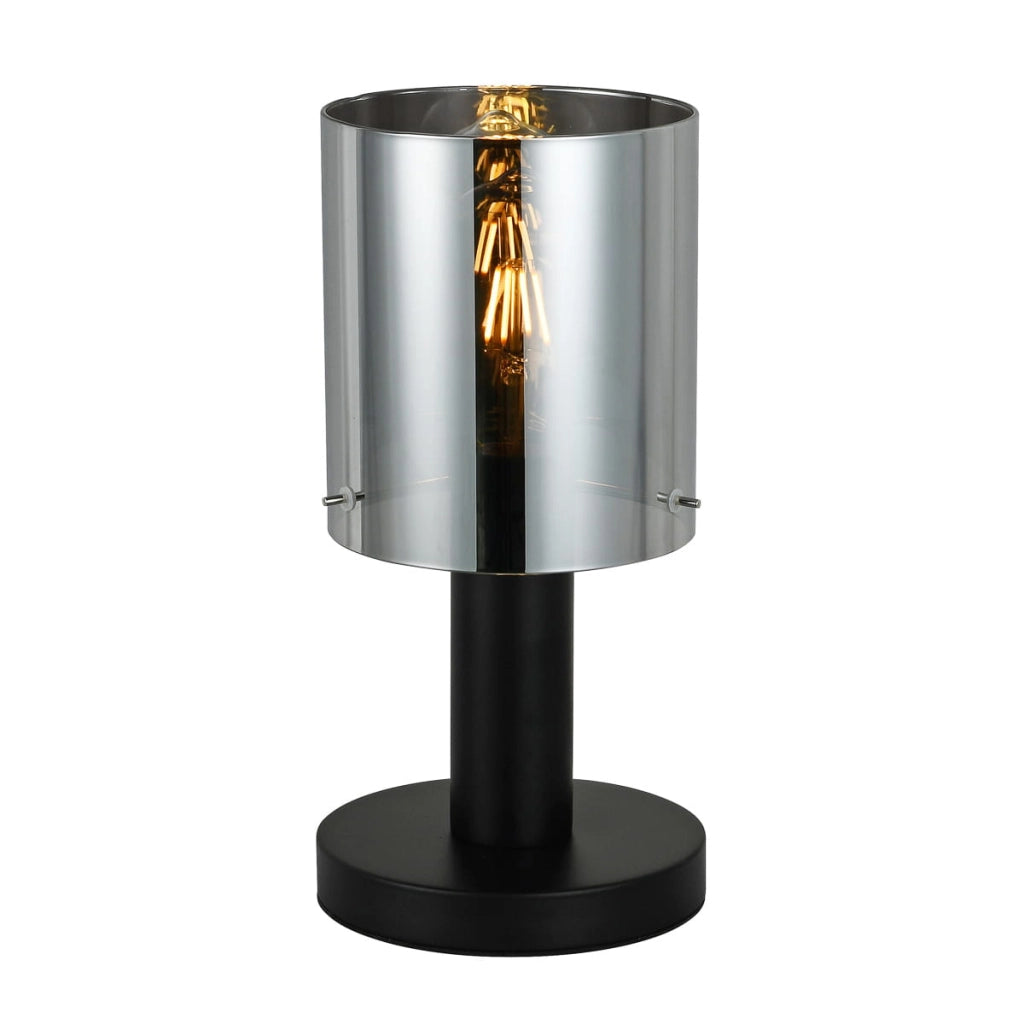 Lampada tavolo Italux Sardo moderna nera vetrofumé E27