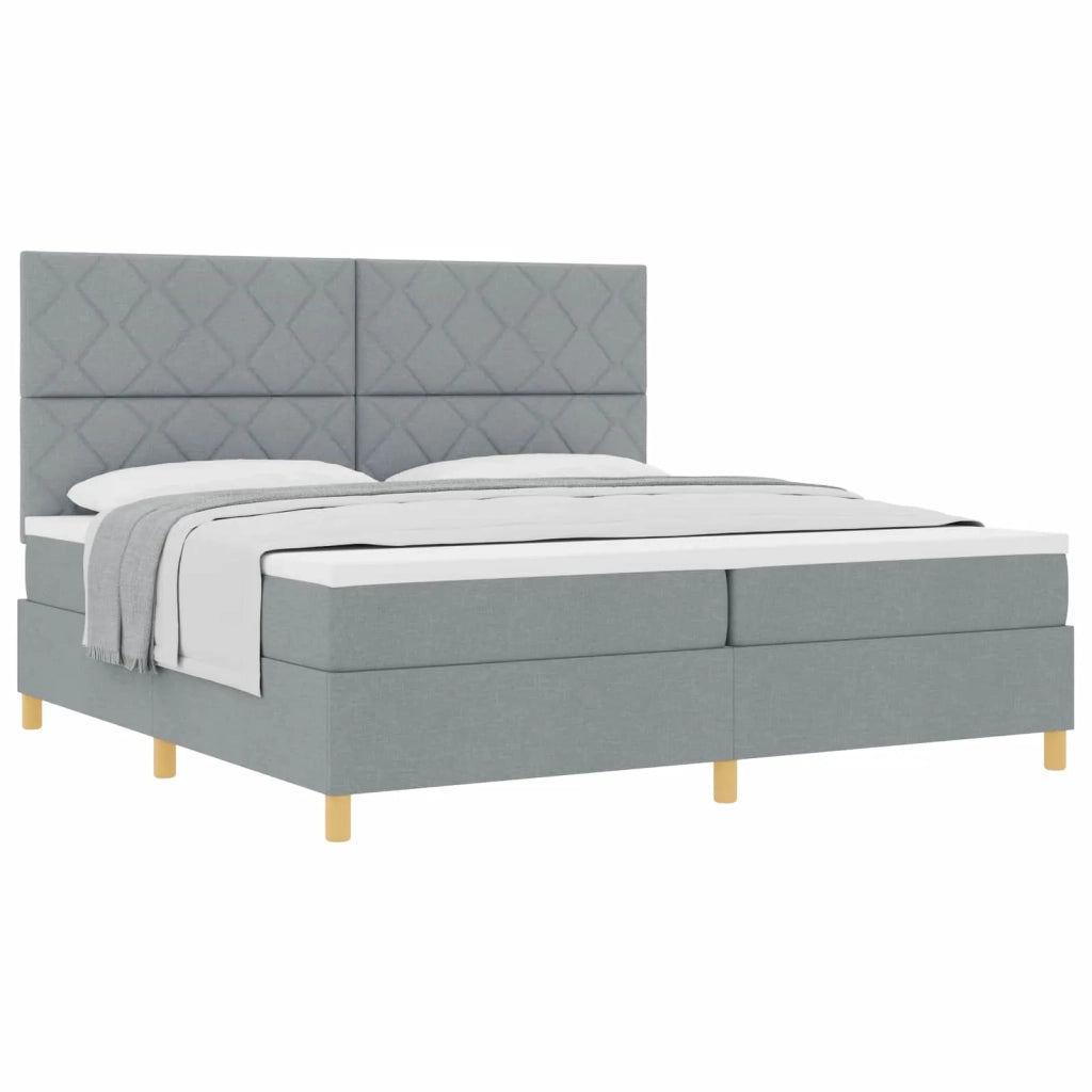 Letto a molle con materasso Grigio chiaro 200 x 200 cm Tessuto 3339721
