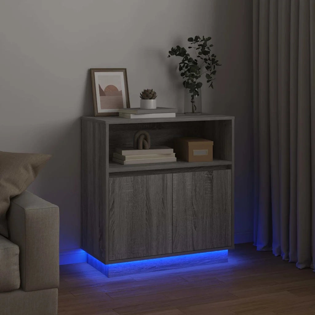 Madia LED Grigio Sonoma 71 x 34,5 x 75 cm Legno multistrato 869655