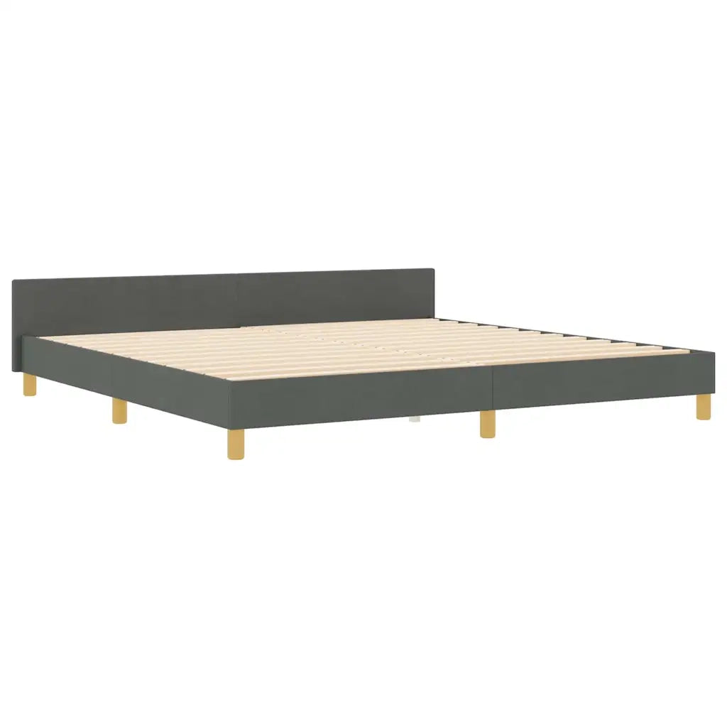 Struttura del letto-Giroletto Grigio scuro 200 x 200 cm Tessuto 981053