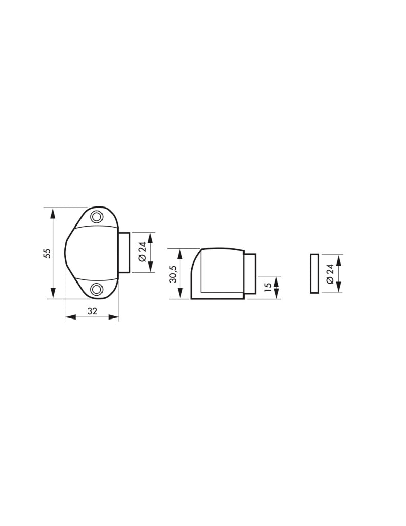 Fermaporta magnetico a pavimento da avvitare, calamitato - acciaio Inox 304 - THIRARD