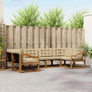 Set di divani da esterno con cuscino 6 pcs Naturale e Beige 3369804