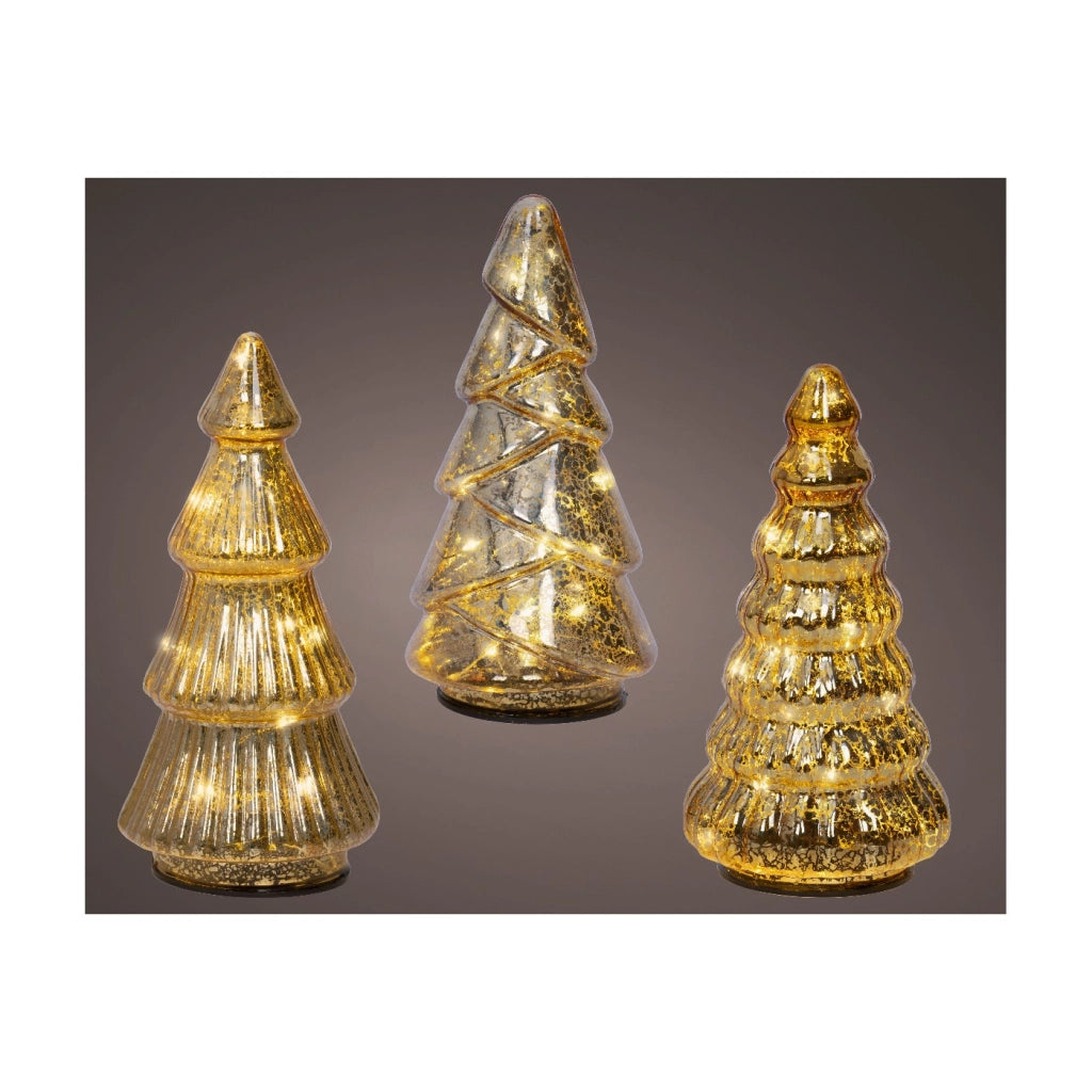 Albero Vt Oro c/LED ass d9x17,5cm ASS