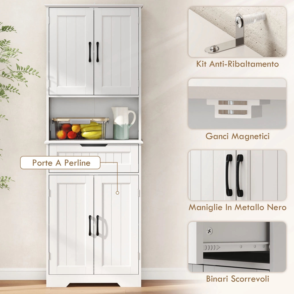 Credenza Cucina con Armadietti e Cassetto ¨C Minimal ¨C Bianco