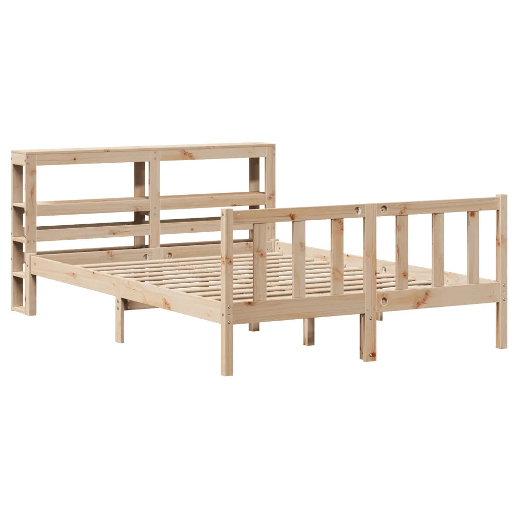 Letto senza Materasso-Struttura Letto 160x200 cm in Legno Massello di Pino 906177