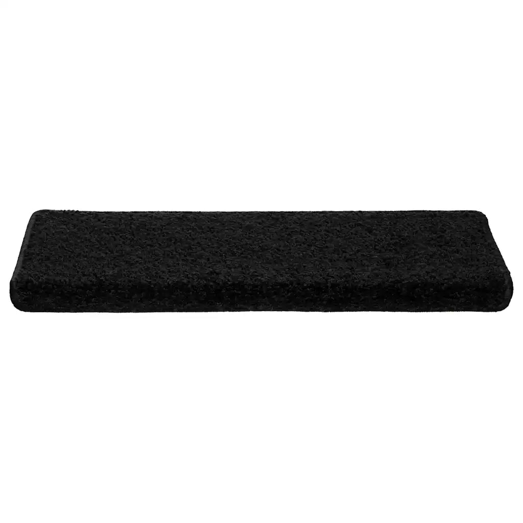 Tappetini per scale 20 pz | Gradini per Scale 65x21x4 cm Nero Bordo rettangolare