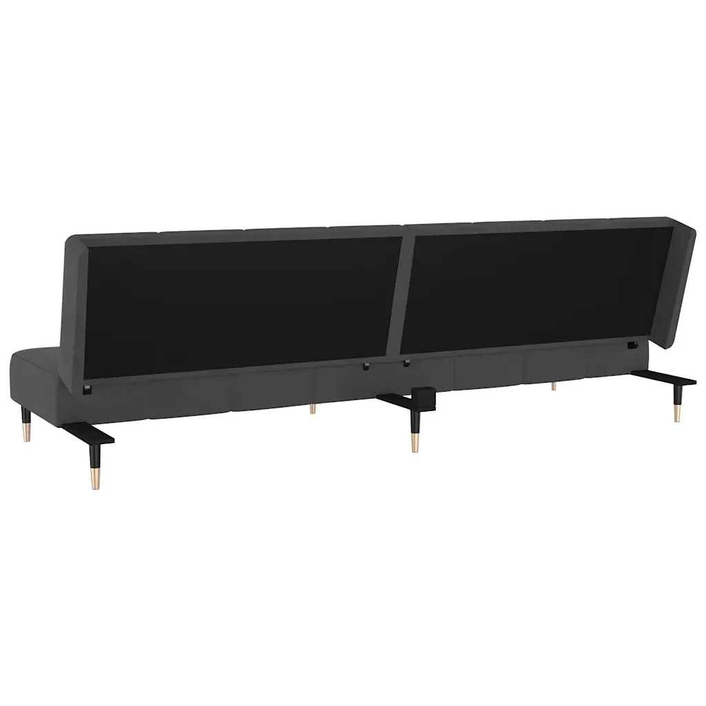 Divano letto | Sof¨¤ letto | Letto singolo a 2 Posti Grigio Scuro in Velluto