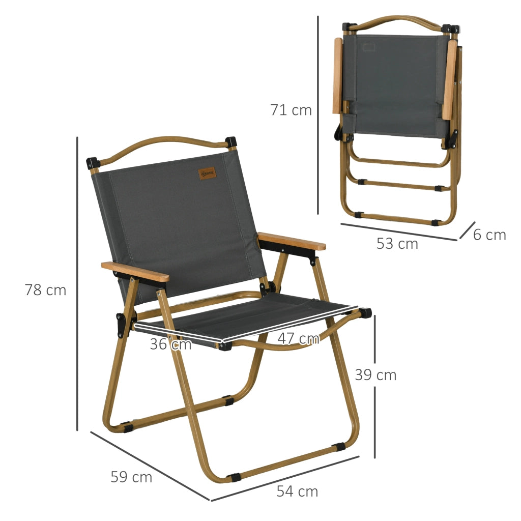 Sedia da pranzo pieghevole con braccioli ¨C Minimal ¨C Tessuto Oxford grigio e acciaio