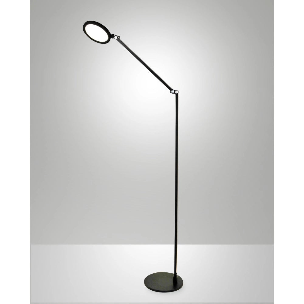 Regina - Piantana a Led Nera orientabile in metallo H.135 cm Fabas Luce - Luce a led 9W integrata CCT (3000K 4000K 5000K 6000K)