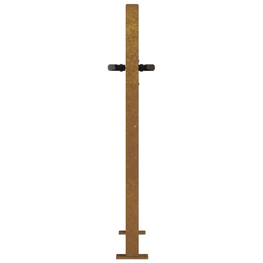 Cancello da giardino 100x75 cm in acciaio Corten e design in bambù 153184