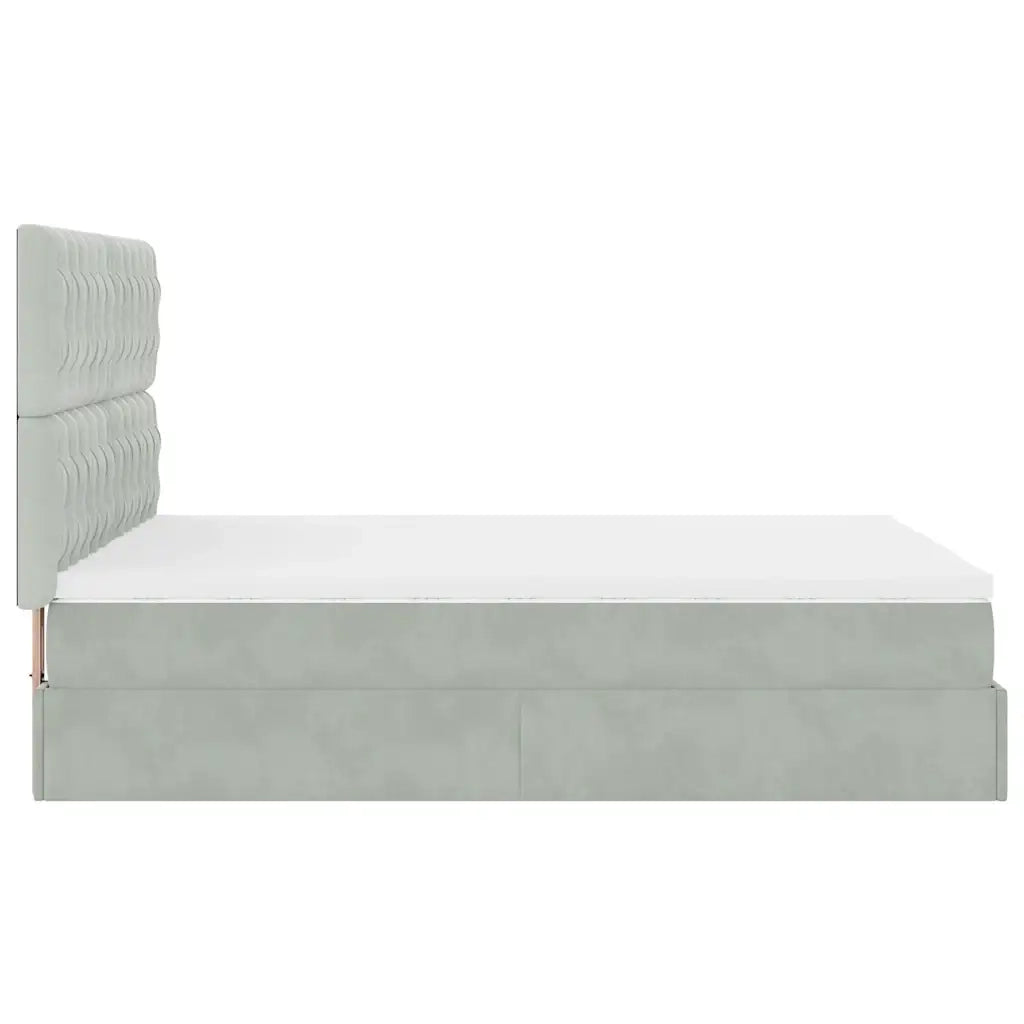 Struttura Letto Pouf con Materassi 140x190 cm Velluto 3314390