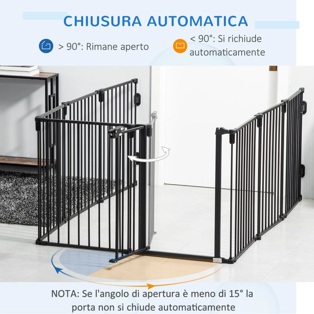 Cancello Sicurezza Cani Pieghevole ¨C Minimal ¨C Nero
