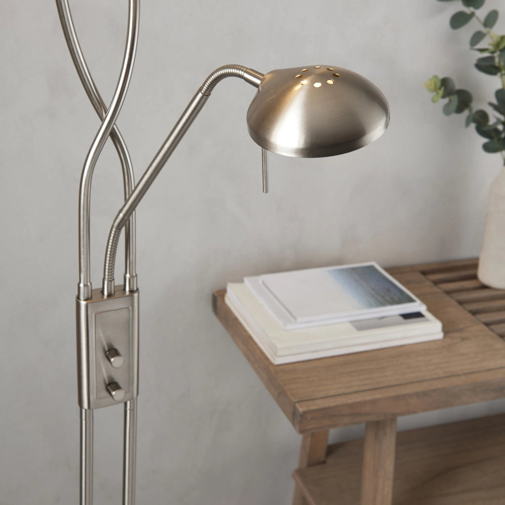 Lampada da terra Monaco dimmer con luce lettura cromata