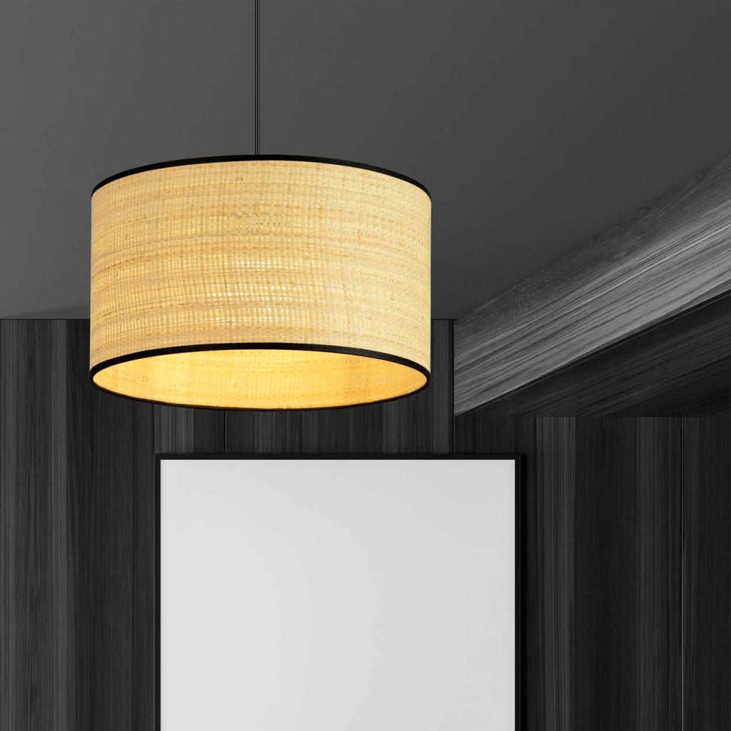 Lampada a sospensione Emibig Aston rattan nero Ø35 E27