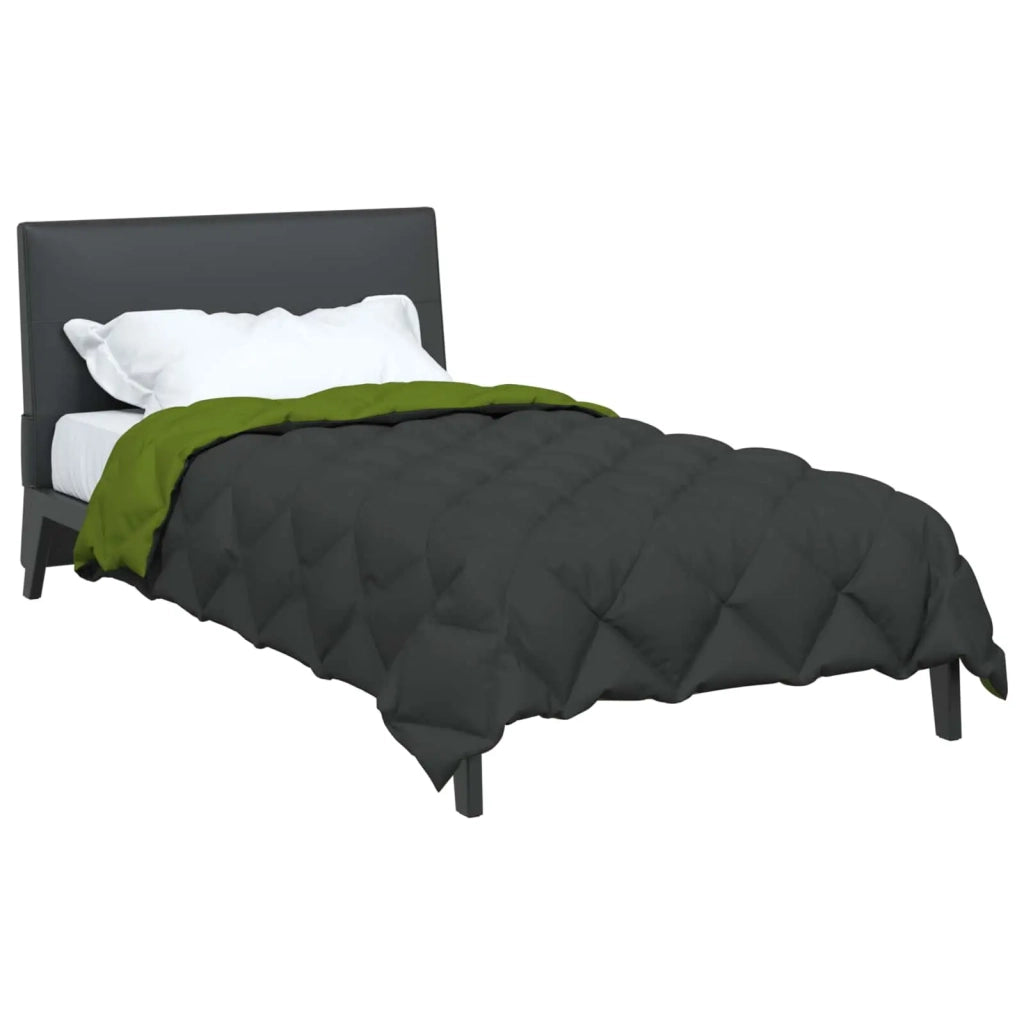 Piumone | Duvet Invernale Verde e Antracite 155 x 220 cm Microfibra