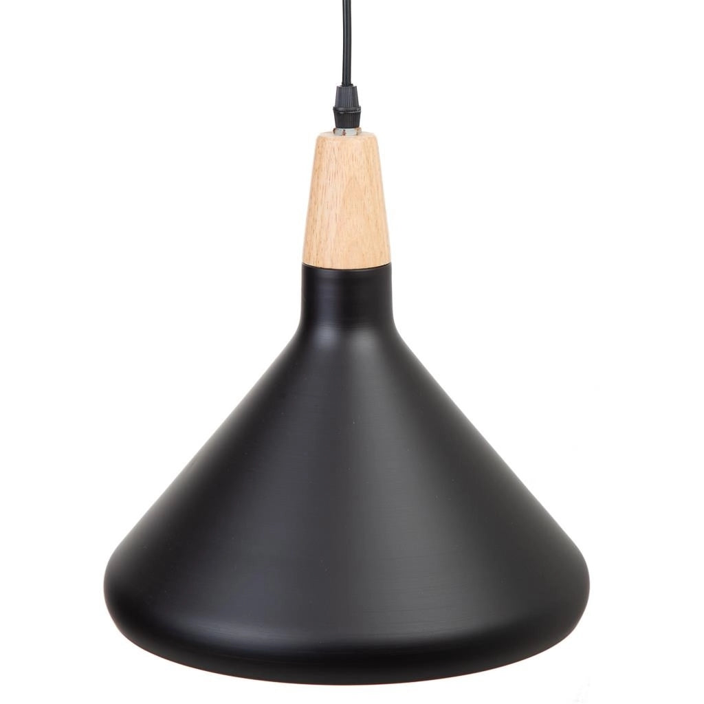 Plafoniera in legno nero e metallo 27x27x30