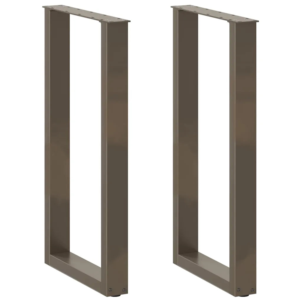Gambe per tavolo da bar a forma di U 2 pz in acciaio naturale 50x(90-91) cm