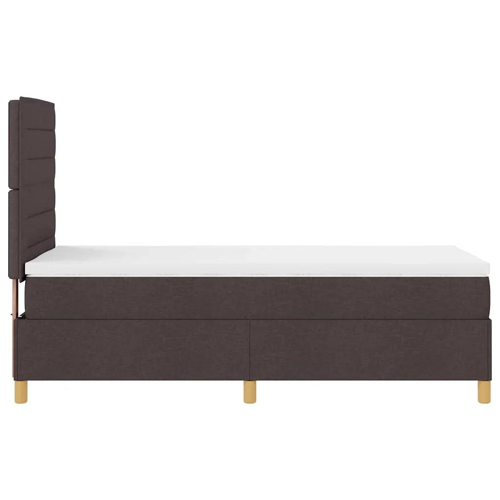 Letto a molle con materasso Marrone Scuro 100 x 200 cm Tessuto 3339521