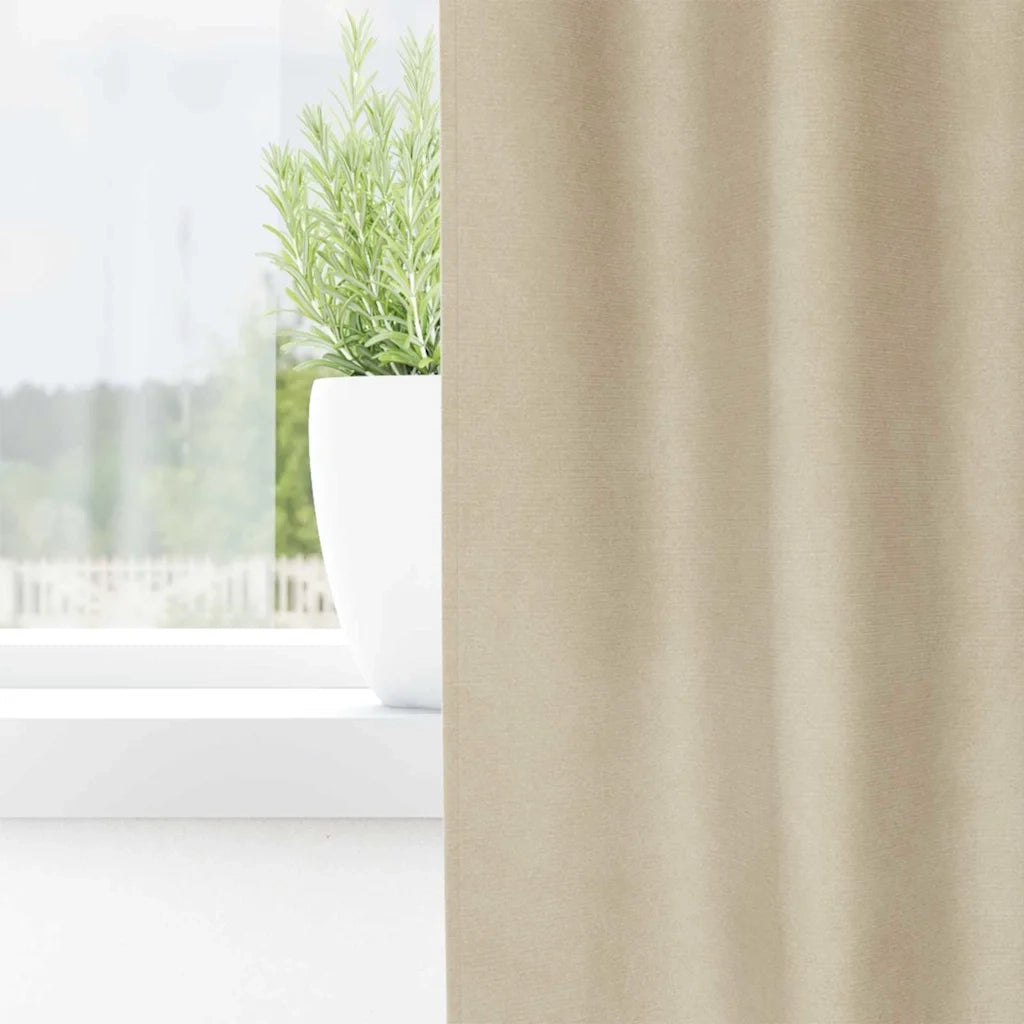 Tende Oscuranti | Tende Blackout 2 pz Crema 140 x 260 cm Velluto