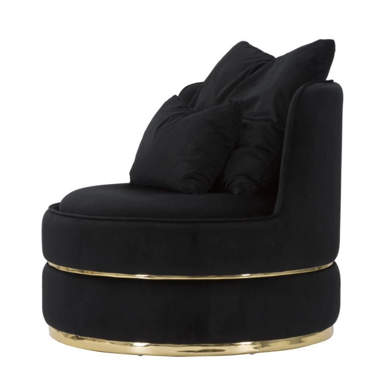 Poltrona Paris Space Nero/gold cm ø 84x72