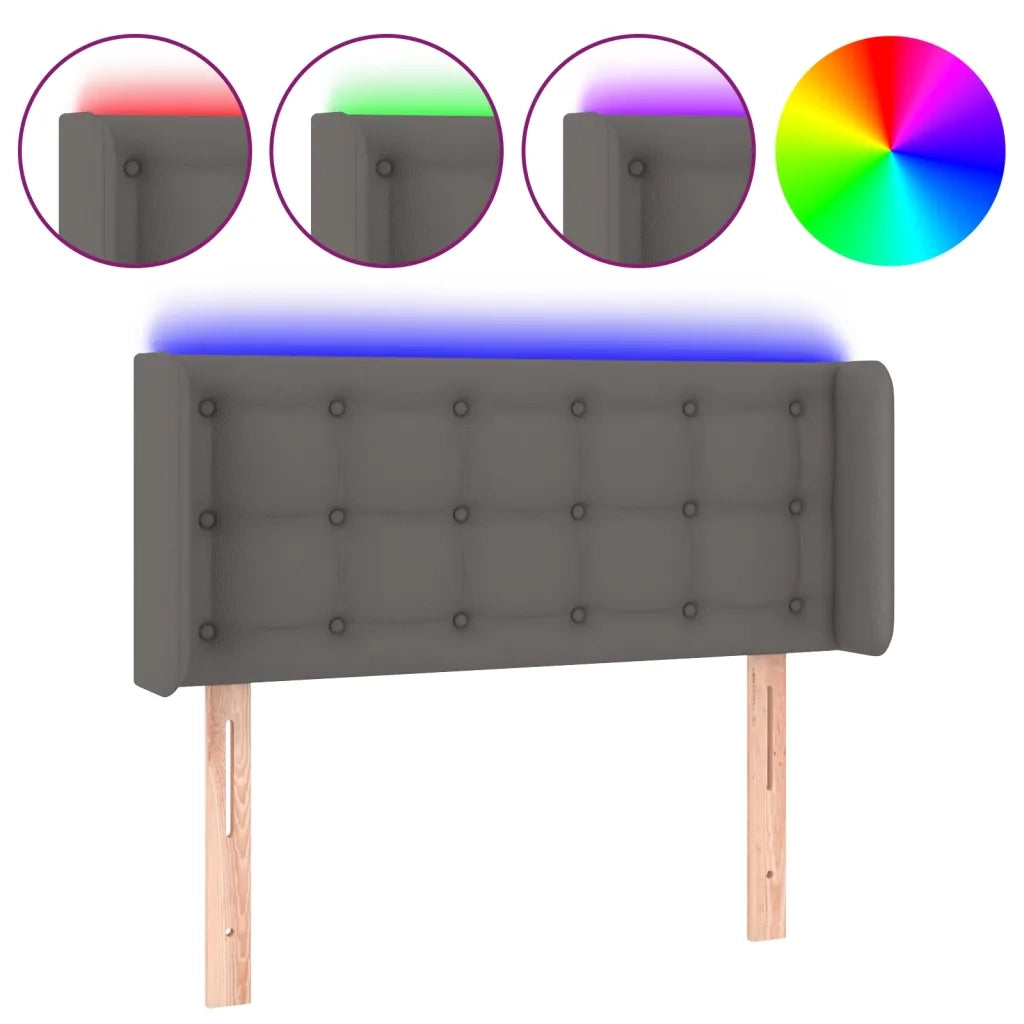 Testiera a LED-Testata con LED Grigio 83x16x78/88 cm in Similpelle 223473