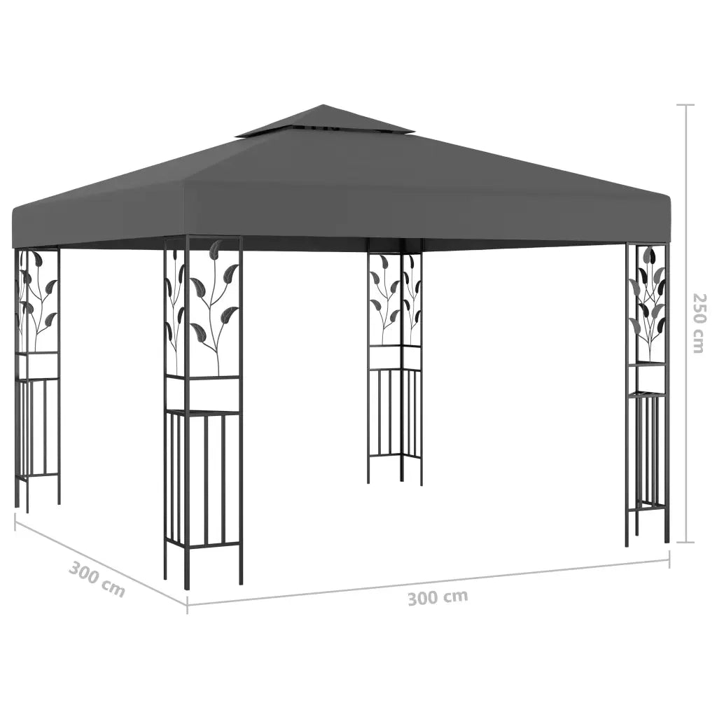 Gazebo | Pergolato con Stringa di Luci LED 3x3 m Antracite