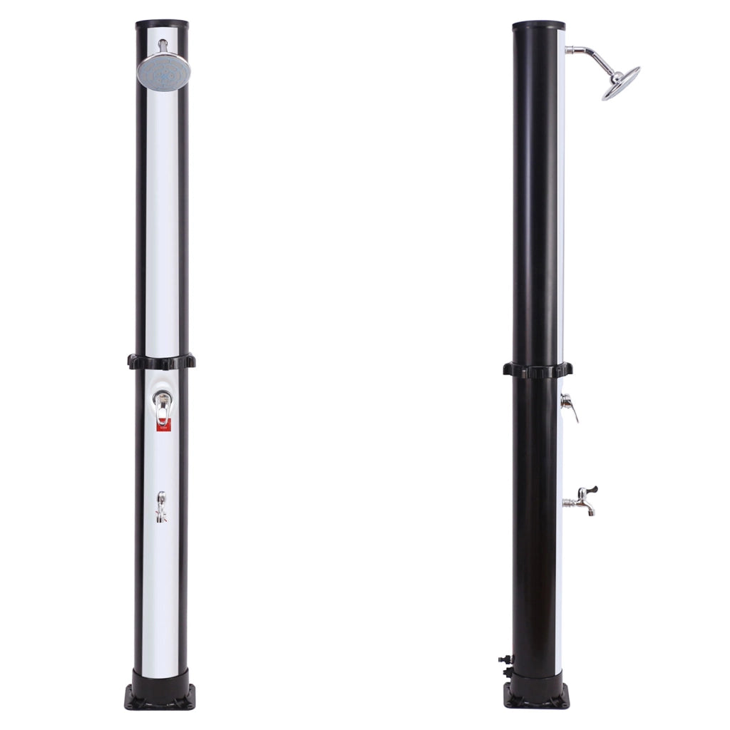 FIDGI doccia solare nera e argento 35L