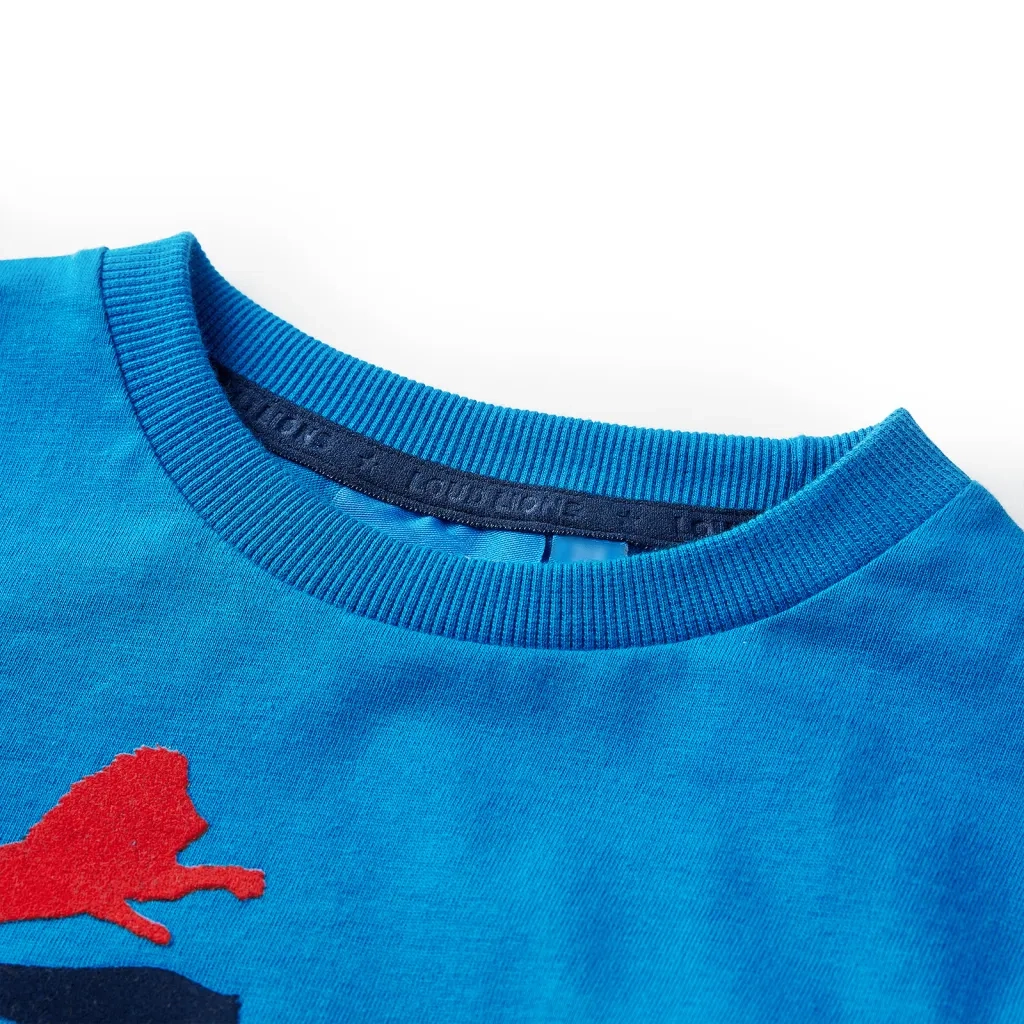 Maglietta da Bambino Maniche Lunghe Blu Cobalto 116 13301