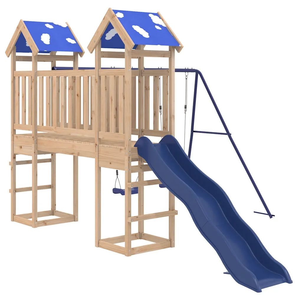 Set da Gioco da Esterno in Legno Massello di Pino