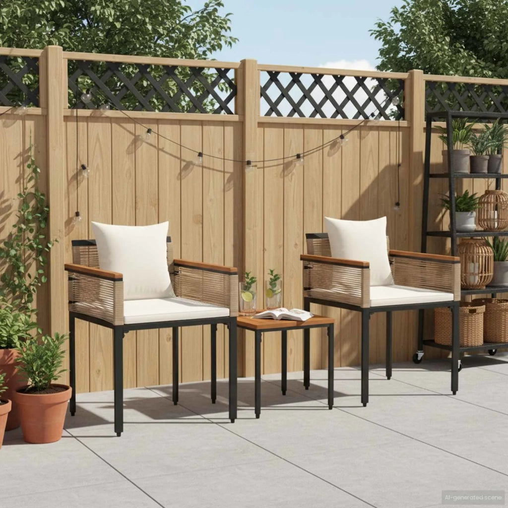 Set di Mobili da Esterno Beige e Bianco Crema polyrattan 42025234