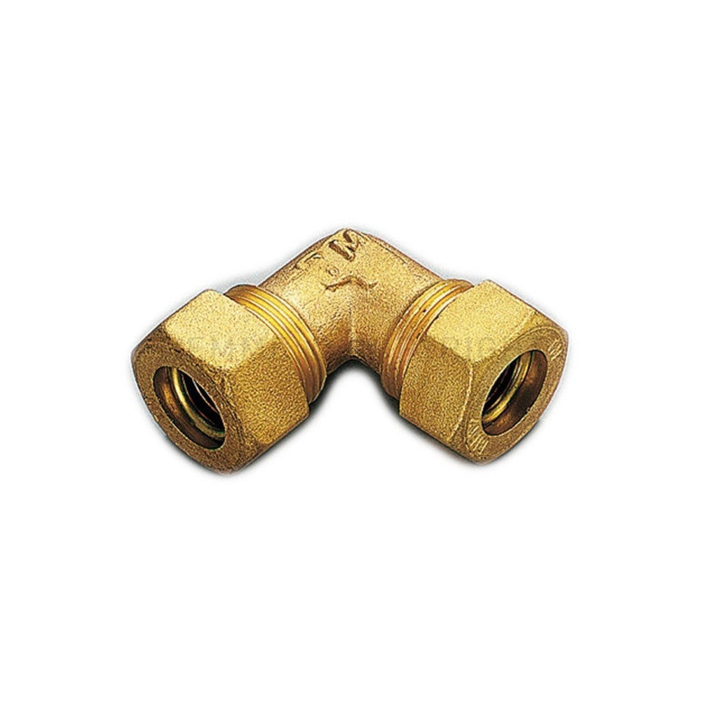 Raccordo 10x10mm curvo doppio a compressione con tenuta o-ring