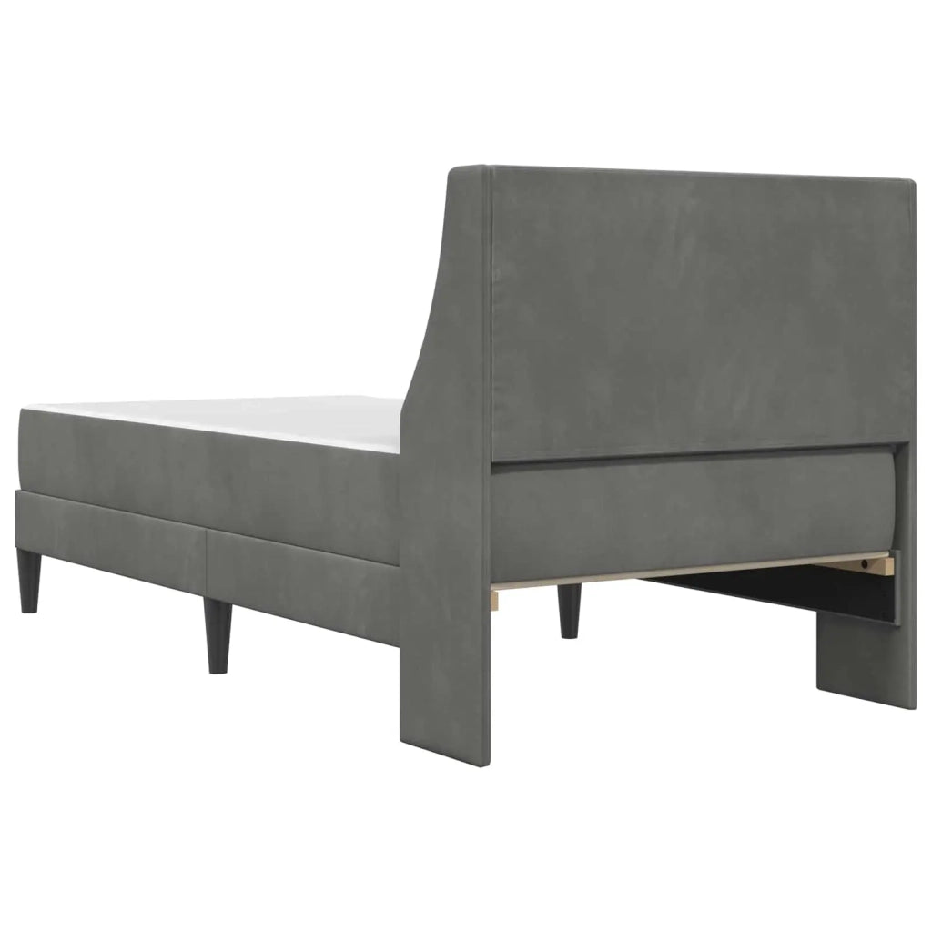 Struttura letto con materasso-Giroletto Grigio scuro 100 x 200 cm Velluto 534940