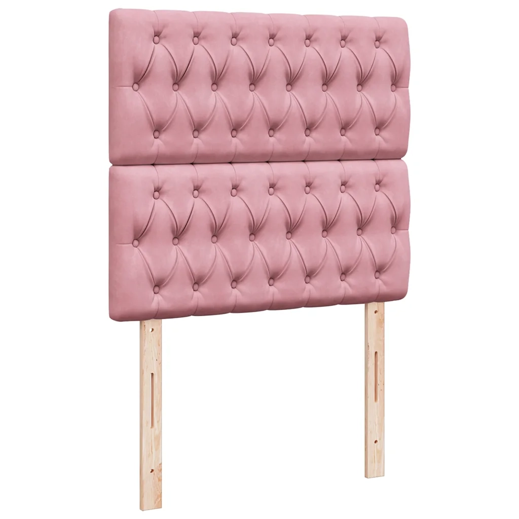 Giroletto a Molle con Materasso Rosa 90x200 cm in Velluto