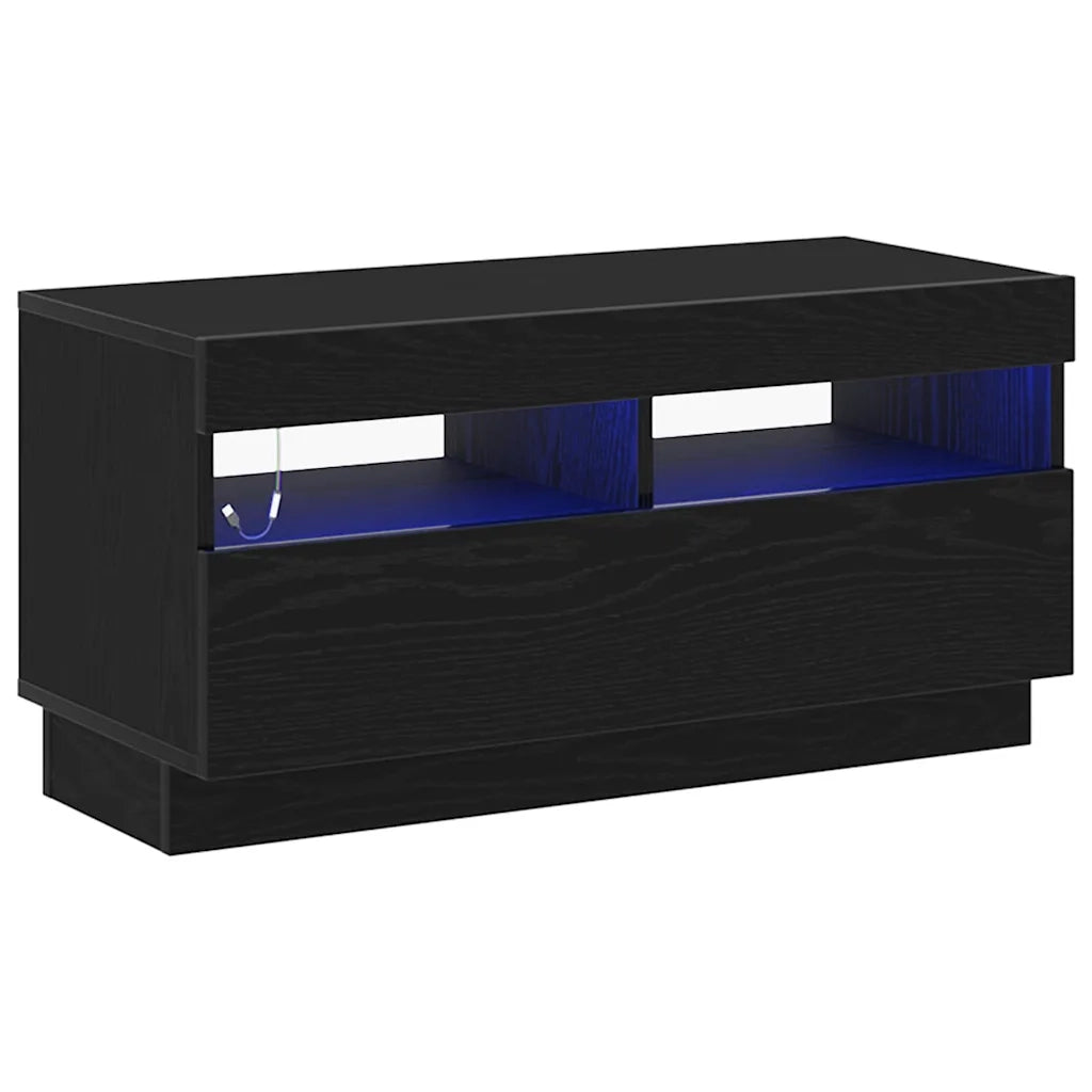 Mobile TV | Armadietto TV | Mobile Porta TV Rovere Nero 80 x 35 x 40 cm Legno multistrato